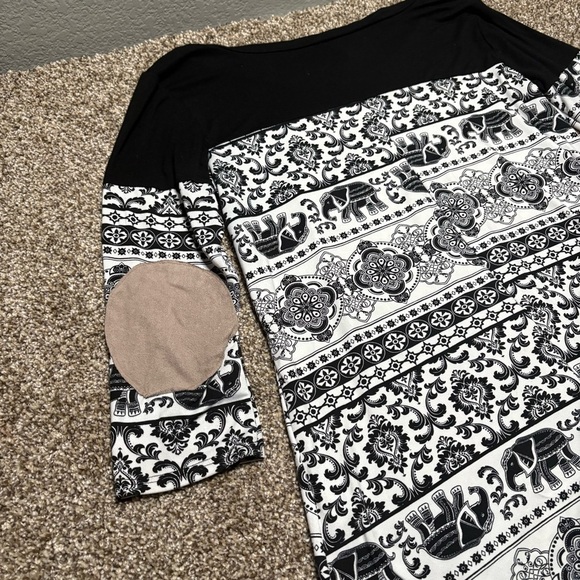 Magic Fit Women’s Large Black and White Long Sleeve Top - Picture 9 of 10